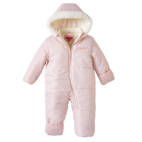 Pink Platinum Baby Girls' One-Piece Puffer Winter Snowsuit with Hood (Newborn & Infant)