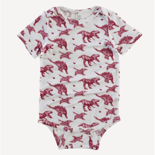 short sleeve lap neck bodysuit | dino & hearts | lenzing modal