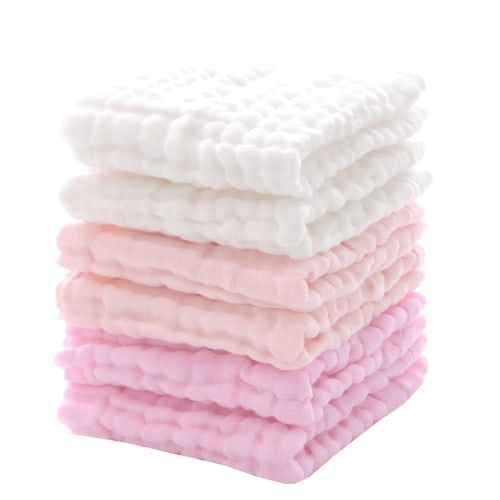 chocrria Baby Muslin Washcloths, Soft Absorbent Face Cloths for Newborn, Infants Bath Wipes towels , Burp Cloths, Pack of 6