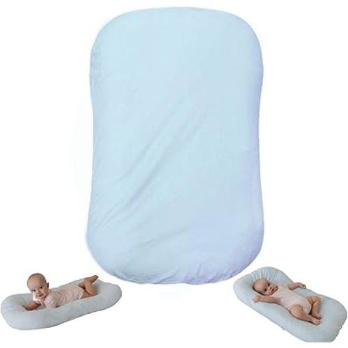 Snuggle Style Baby Nest, Baby Lounger, Organic Cotton Lounger for Baby, Breathable Portable Secure - Snuggle Collection (Blue)