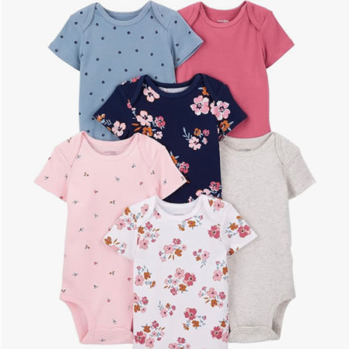Simple Joys by Carter's Baby-Girls 6-Pack Short-Sleeve Bodysuit