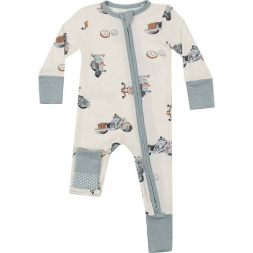 VINTAGE MOTORCYCLES 2 WAY ZIPPER ROMPER, Natural