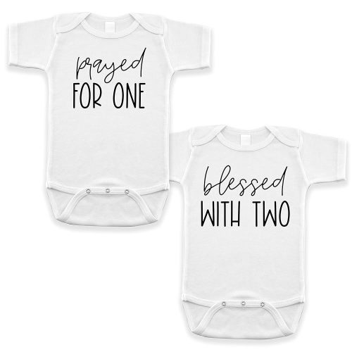 Twin Pregnancy Announcement Infant Bodysuit Set for Grandparent Photo Props 0-3 Months
