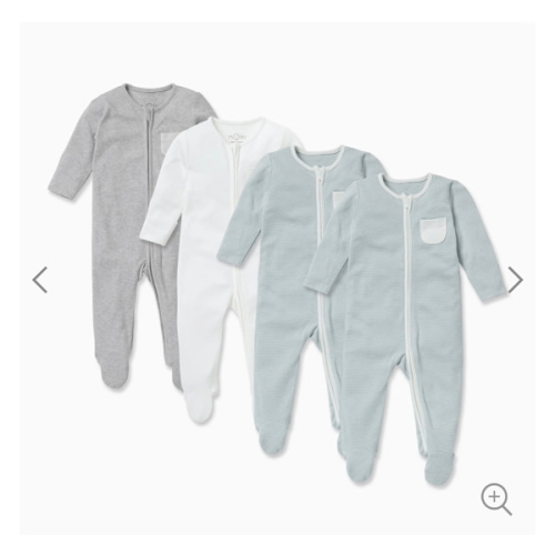 Mori Zip Baby Pajamas 4 Pack Blush Stripe / Newborn