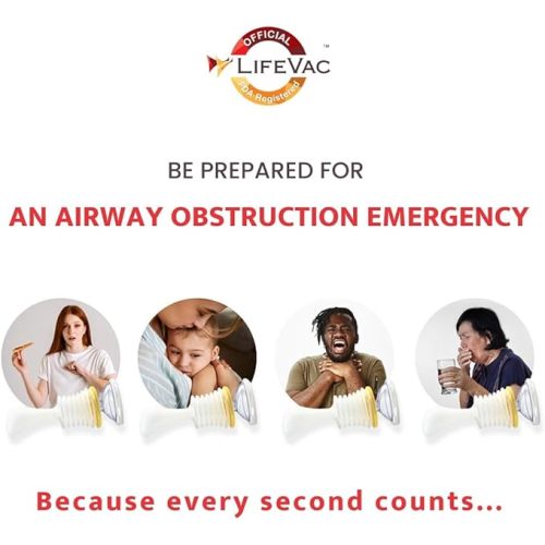 LifeVac Home Kit 2 Pack - Portable Suction Rescue Device, First Aid Kit for Kids and Adults, Portable Airway Suction Device for Children and Adults