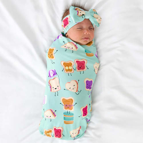 Lunch Buddies Swaddle & Luxe Bow Headband Set | Little Sleepies