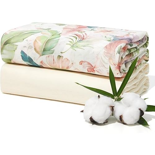 Momcozy Muslin Swaddle Blankets, Ultra Soft Neutral Registry Essentials, Plant Kingdom, Breathable Large 47'' x 47'' Newborn Boys Girls Receiving Blanket