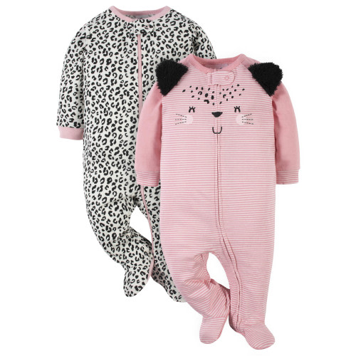 Gerber Baby Neutral Sleep ´N Play Footed Pajamas, 2-Pack, Sizes Preemie - 6/9 Months