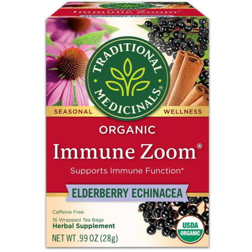 Traditional Medicinal Immune Zoom Elderberry Echinacea, Organic Tea Bags, 16 Count