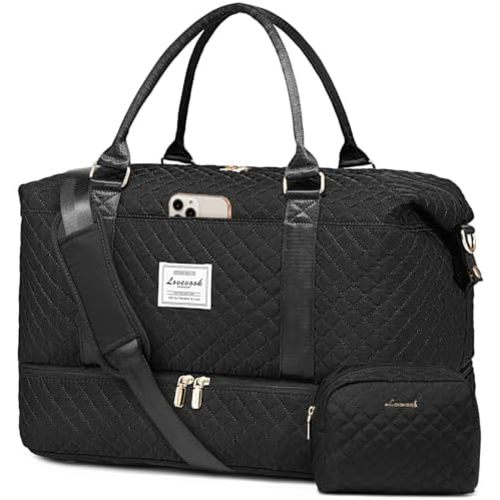 LOVEVOOK Travel Duffle Bag,Weekender Bags for Women with Shoe Compartment，Carry on Overnight Bag with Toiletry Bag,Gym Duffel Bag with Wet Pocket, Hospital Bags for Labor and Delivery