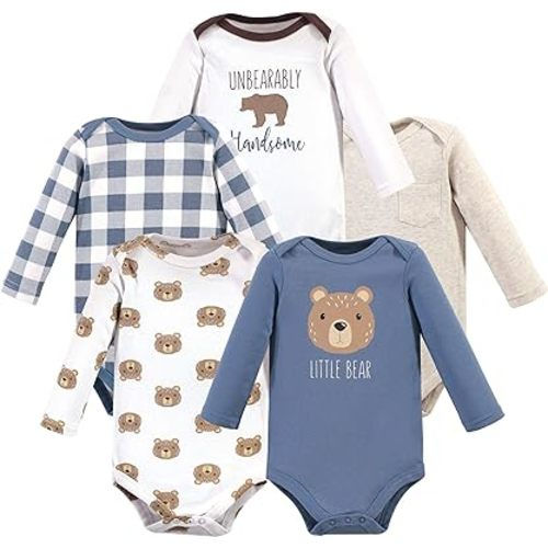 Hudson Baby unisex-baby Cotton Long-sleeve Bodysuits