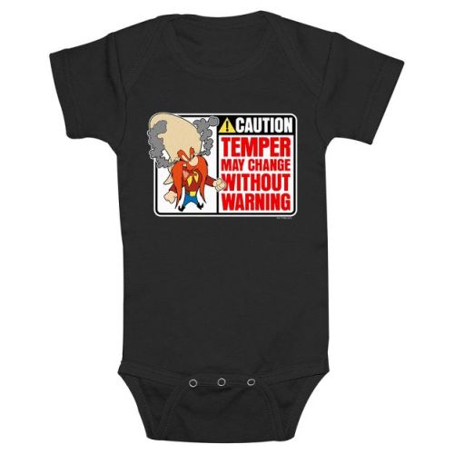 Infant's Looney Tunes Warning Temper May Change Bodysuit - Black - 6 Months