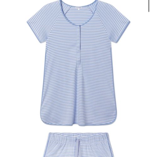 LAKE | Women | Pima Cotton Pajamas | Hydrangea Maternity Shorts Set