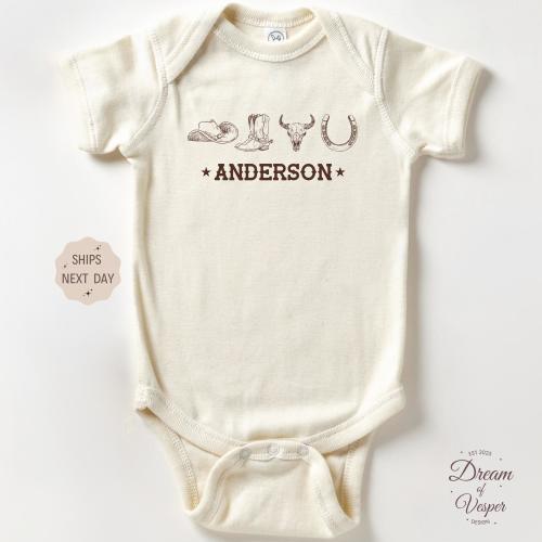 Personalized Western Baby Onesie®, Custom Western Baby Bodysuit, Cute Little Cowboy Onesie®, Western Cowboy Baby Onesie®, Baby Shower Gift