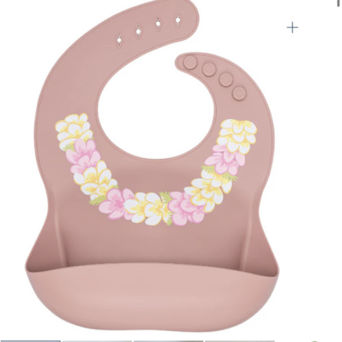 Silicone Plumeria Bib