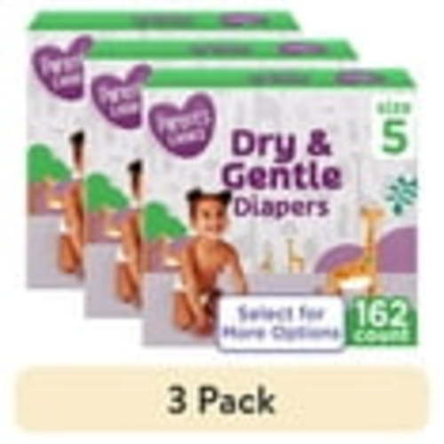 (3 pack) Parent's Choice Dry & Gentle Diapers Size 5, 162 Count (Select for More Options)