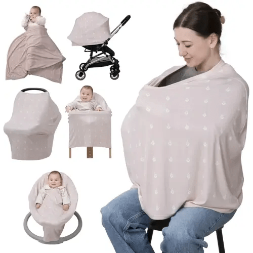 BabbleRoo Funda de lactancia para lactancia materna – 95% muselina viscosa, 5% elastano, esenciales para bebés suaves y transpirables | Fundas esenciales para lactancia materna para recién nacidos