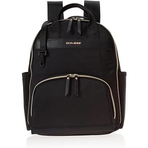 Skip Hop Diaper Bag Backpack: Enviluxe Multi-Function Baby Travel Bag with Changing Pad and Stroller Straps, Eco Friendly, Black