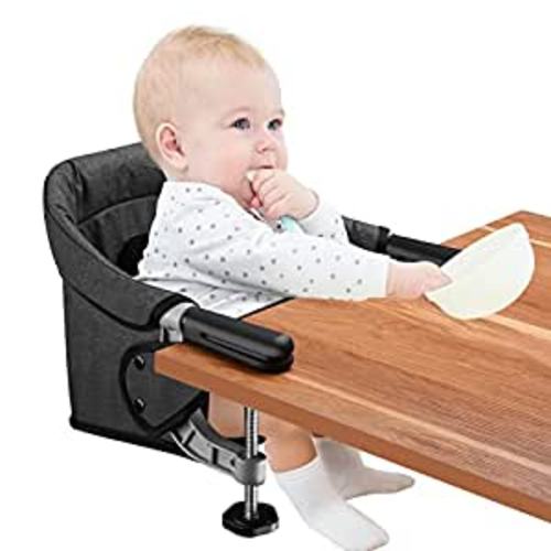 Amazon.com : Hook On Chair, Clip on High Chair, Fold-Flat Storage Portable Baby Feeding Seat, High Load Design, Attach to Fast Table Chair Removable Seat for Home and Travel (Black) : Baby