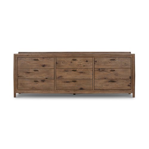 Glenview 9 Drawer Dresser Weathered Oak Veneer Four Hands