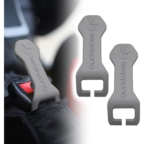 Bucklebee Easy Car Seat Buckle Release Aid for Children Unbuckle Car Seat Release Tool - Button Pusher - Opener for Nails - Buckle Release Tool (2 Packs Gray)
