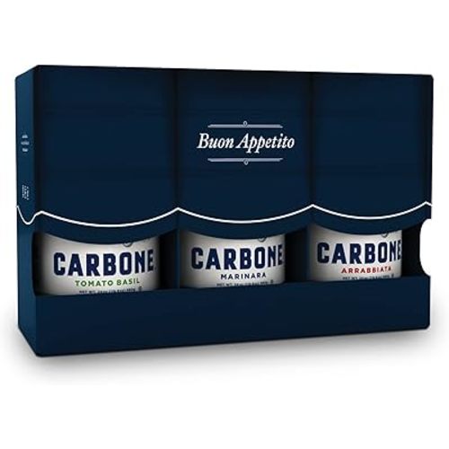 Carbone Fine Food 3-Jar VARIETY PACK of Marinara, Arrabbiata, and Tomato Basil Made with Fresh, Natural Ingredients