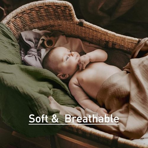 Muslin Swaddle Blankets, Neutral Burp Cloths Receiving Blanket Swaddling for Newborn Boys and Girls, 5 Pack Breathable and Skin-Friendly Swaddle Wrap for Infant Baby (Elegant Colors)