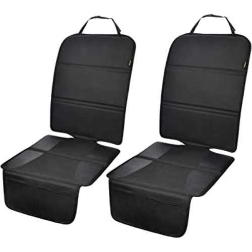 Car Seat Protector, 2 Pack Auto Seat Protectors for Child Car Seat with Thick Padding, Seat Cover Mat for Under Baby Seat to Protect Leather Seats, Black
