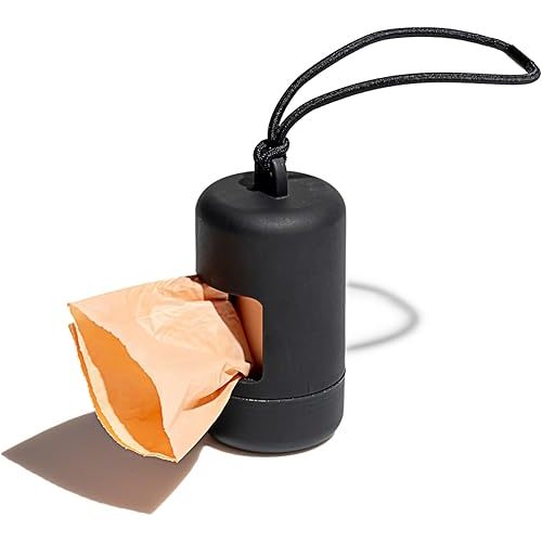 Wild One Bag Holder and Dispenser, Includes 1 Roll Bags, Black