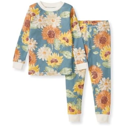 Burt's Bees Baby Girls' 2-Piece Long Sleeve Tee and Pants Organic Cotton Pajama Set