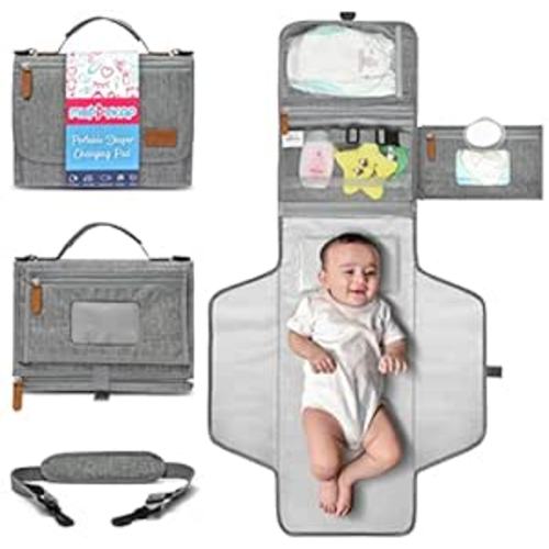 Amazon.com : Portable Changing Pad with Shoulder Strap - Detachable Travel Changing Pad - Baby Shower Gifts - Fully Padded & Lightweight - Baby Boy Gifts - Diaper Changing Pad - Changing Mat 27"x22" : Baby