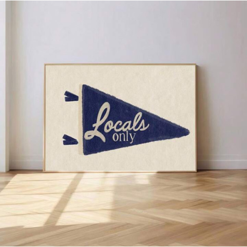 1pc Unframed Dark Blue Beach House Pennant Flag Art Rustic Poster Nautical Coastal Summer Shore Cottagecore Decor Painting Canvas Print Wall Picture For Dorm,Apartment,Bedroom,Living Room,Modern Home Decoration | SHEIN