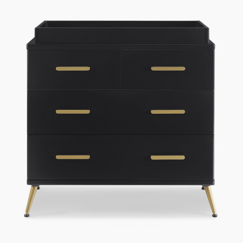 Delta Children Sloane 4 Drawer Dresser with Changing Top - Black Ebony/Bronze
