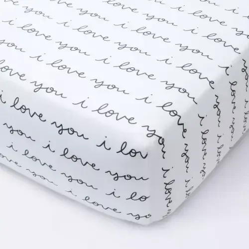 Fitted Crib Sheet I Love You - Cloud Island™ White/gray