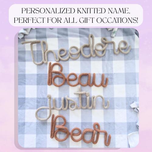 Custom Knitted Wire Name Sign: Nursery Decor, Kids Room
