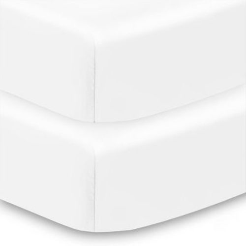Breathablebaby All-in-one Fitted Sheet & Waterproof Cover, For 52" X 28" Crib Mattress (2-pack), White