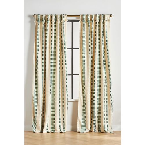 Pieced Stripe Cotton Blend Woven Curtain