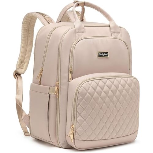 Diaper Bag Backpack - Extra Large Diaper Bag for 2 Kids Twins (Expandable 30L-38L) - Cute Travel Baby Backpack with Changing Pad for mens women (Quilted, Water Resistant)