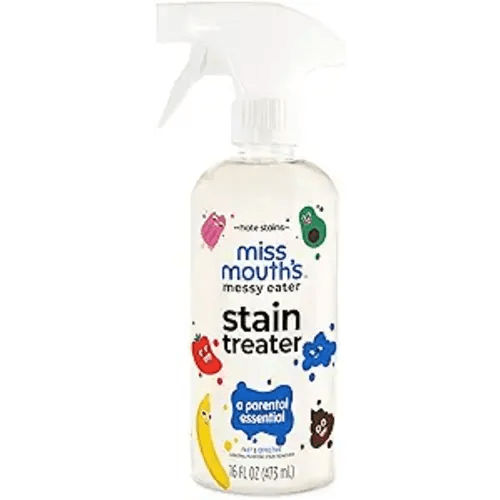 Miss Mouth's Messy Eater Stain Treater Spray - 16oz Stain Remover - Newborn & Baby Essentials - No Dry Cleaning Food, Grease, Coffee Off Laundry, Underwear, Fabric - 16oz Spray