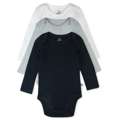 Honest Baby Clothing Organic Cotton Long Sleeve Bodysuits 3 Pack (Preemie-24M) Gender Neutral