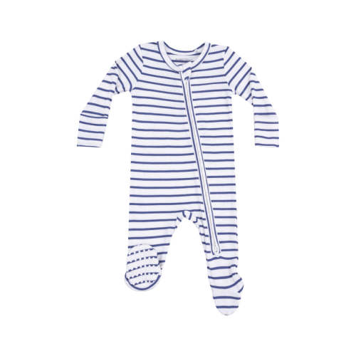 2 Way Zipper Footie - Stripe Vintage Navy – Love Bliss Baby