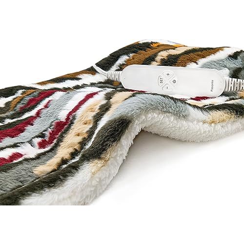 Electric Heating Pad for Back Pain Relief - 12 Heating Levels-8 Timer Settings - Heat Pad with Moist & Dry Heat Therapy - Hot Heated Pads -Washable (XL 12"x24" Camouflage) - MCC