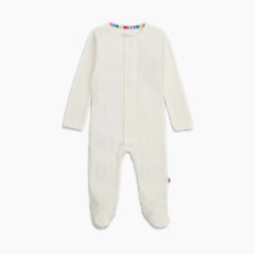 Magnetic Me Pointelle Organic Cotton Footie - White, 0-3 M