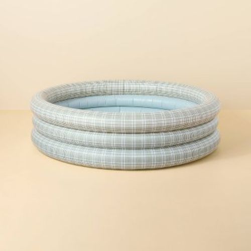 132 Gallon Layered Plaid Inflatable Kiddie Pool Green/Blue - Hearth & Hand™ with Magnolia
