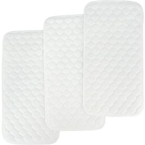 BlueSnail Quilted Thicker Waterproof Changing Pad Liners, 3 Count (Color: Snow White)