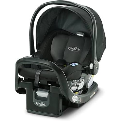 Graco SnugRide SnugFit Infant Car Seat with Simply Safe Adjust Harness System, Baby Car Seat with Anti Rebound Bar, Gotham