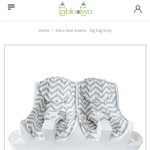 Extra Seat Inserts - Zig Zag Grey – Table for Two