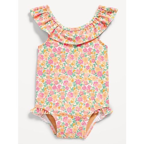 Printed Ruffle-Trim One-Piece Swimsuit for Baby