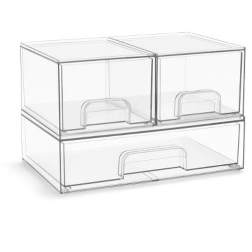 Sorbus Clear Acrylic Drawer Organizers - Makeup Case Pull-Out Drawers