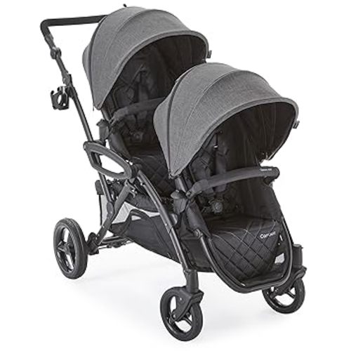 Contours Options Elite V2 Convertible Modular Tandem Double Baby & Toddler Stroller with Reversible Spacious Easy-Lift Seats, Infant Car Seat Compatibility, Sturdy and Convenient Standing Fold, Gray
